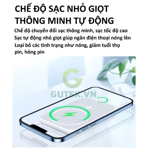 Sạc Dự Phòng Không Dây Sạc Nhanh Pin 5000mah Mini Nhỏ Gọn Cao Cấp Hỗ Trợ Cho Iphone/Android