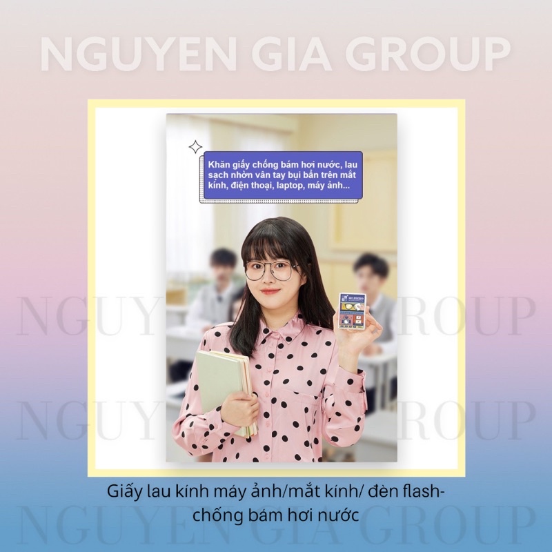 hộp 100 cái khăn giấy ướt lau mặt kính, giấy lau màn hình tivi nano chống bám hơi nước, bụi Nguyễn Gia group cao đạt q5