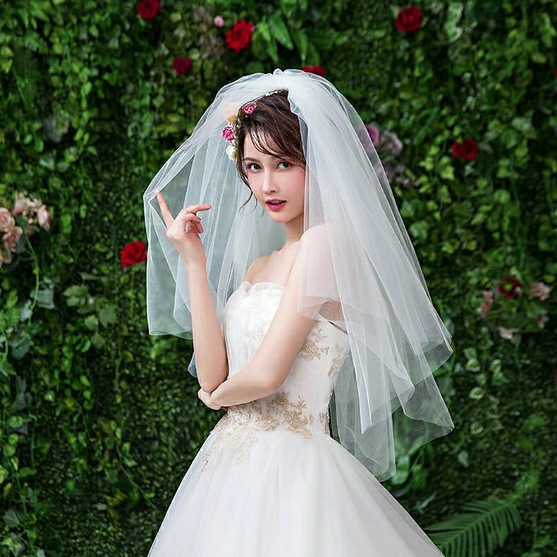 Mạng Che Mặt Cô Dâu Màu Trắng/Đen Dáng Dài Phong Cách Mori Đơn Giản Dùng Làm Đạo Cụ Chụp Ảnh