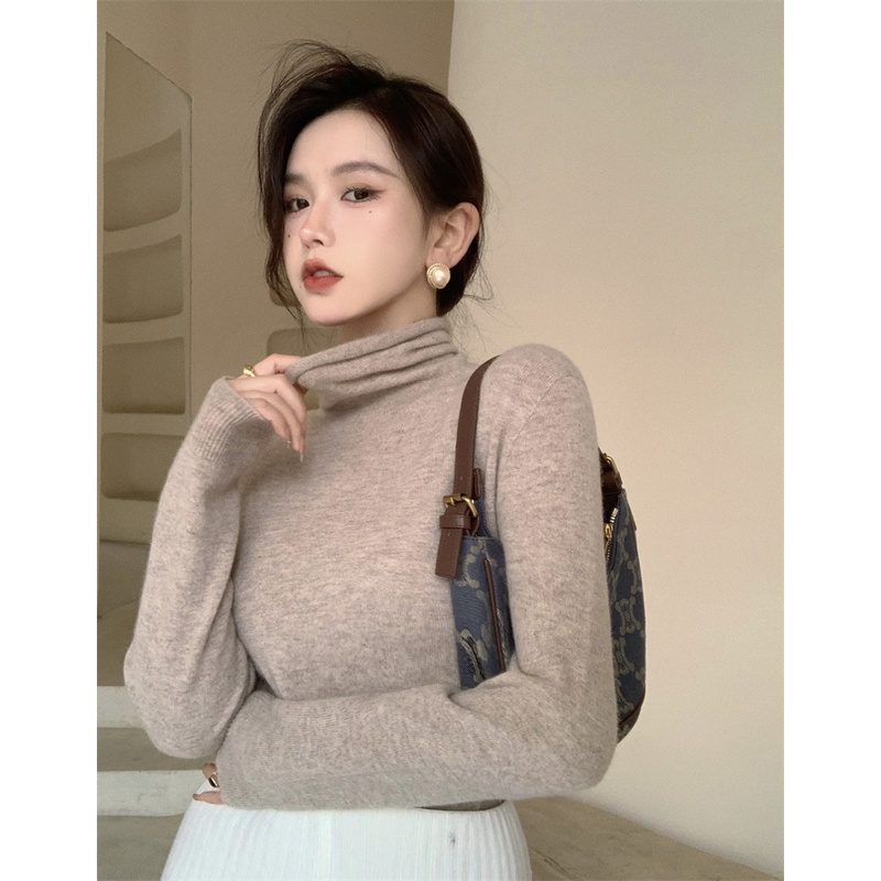 Áo Thun Nữ Tay Dài Cổ Cao Phong Cách Thời Trang Hàn Quốc