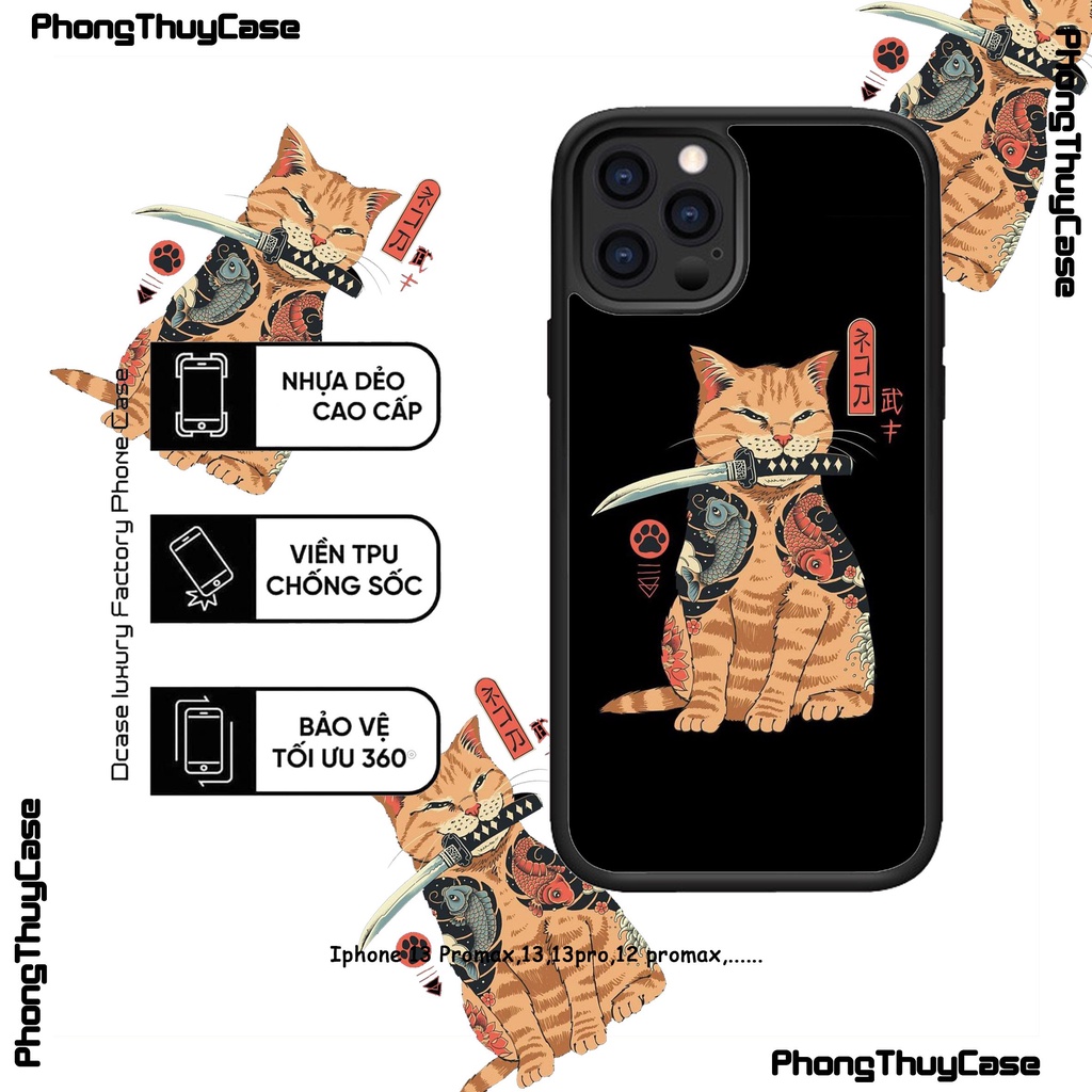 Ốp Mèo Nhật Cổ Tráng Gương iphone 14promax , 13pro , 13, 12promax, 12pro, 12, 11promax, 11pro, 11, Xr, Xsmax,