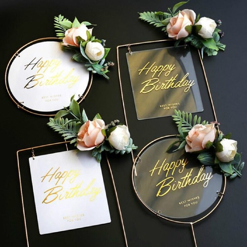 Topper trang trí bánh kem hình chữ Happy Birthday