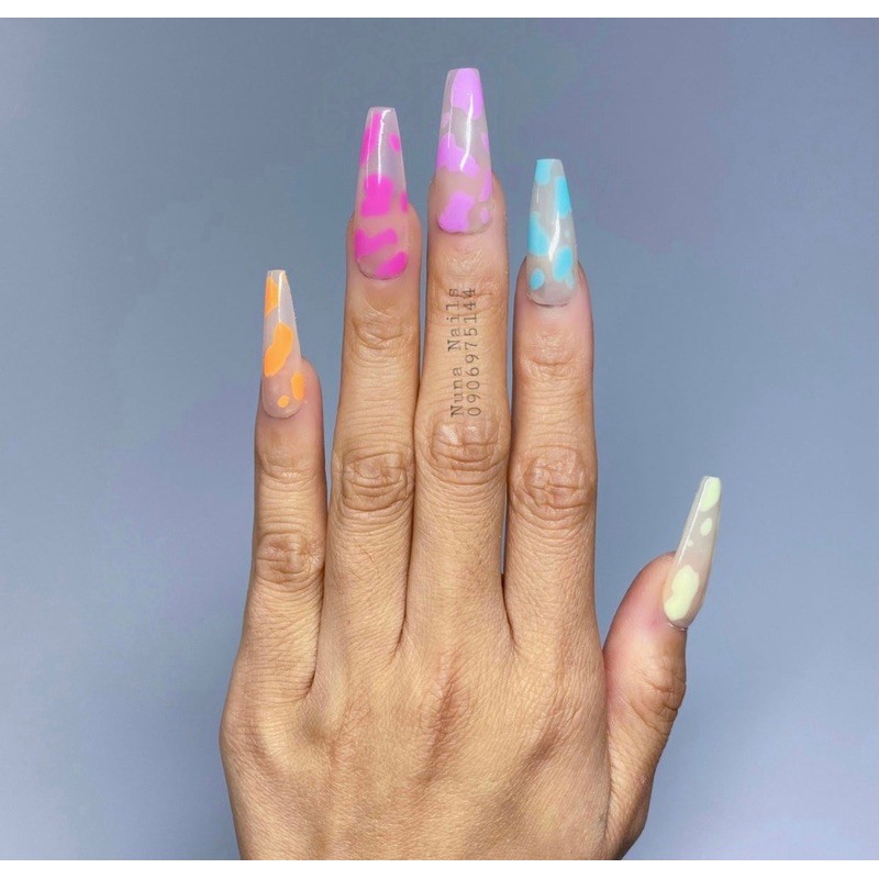 nailbox Nuna móng úp thiết kế móng tay giả charm móng thạch pastel  5 màu inbox chọn size đầy đủ phụ kiện CÓ NOW SHIP