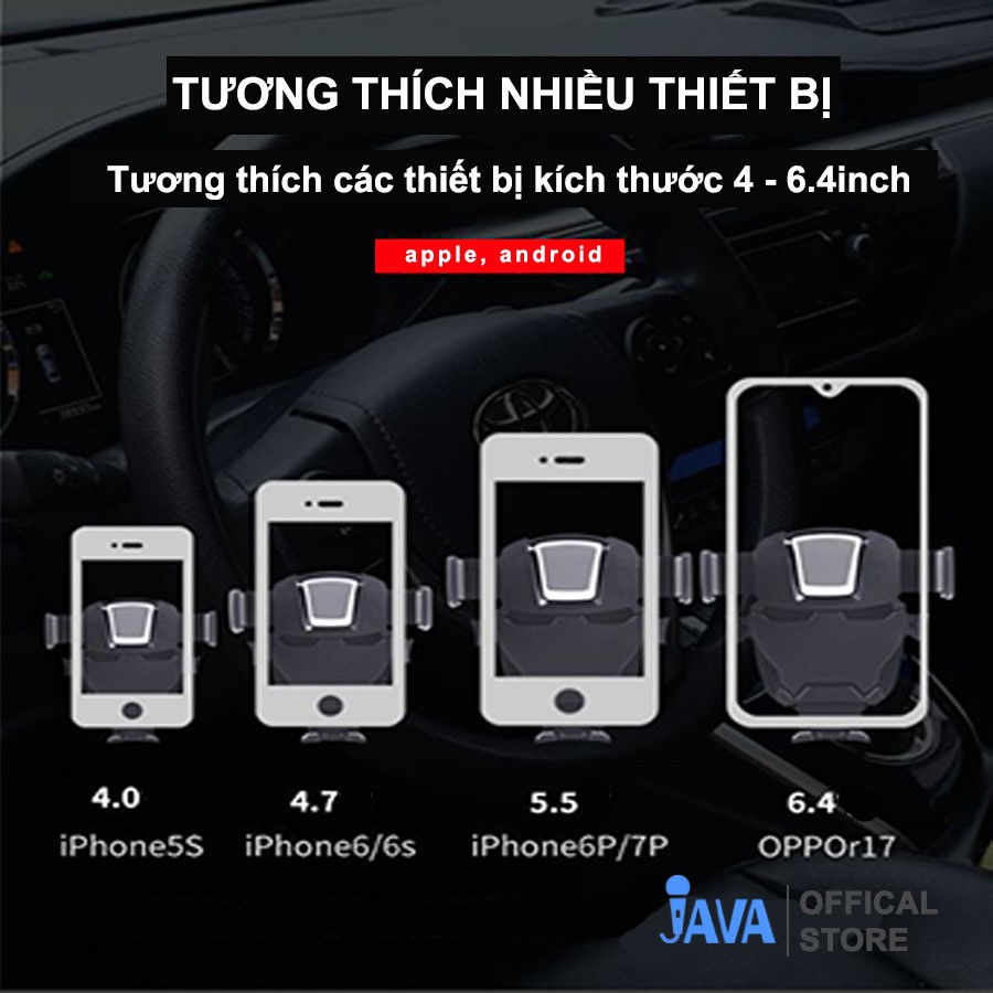 Giá Đỡ Kẹp Điện Thoại Cao Cấp Trên Ô Tô - Kéo dài, thu hẹp - Xoay 360 độ