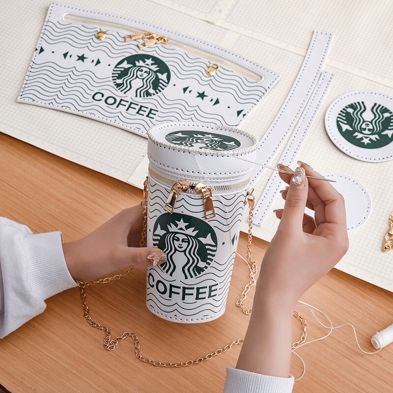 M21_Túi Da Pu Hình Cốc Tự May Handmade