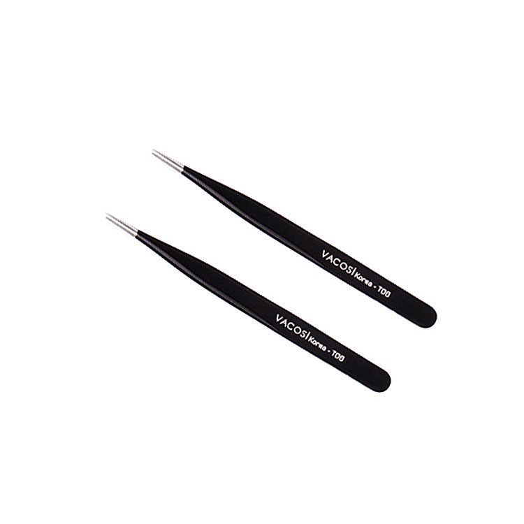 Nhíp nối mi thẳng Vacosi Pointed Tweezers Bạc T05 / Đen T06