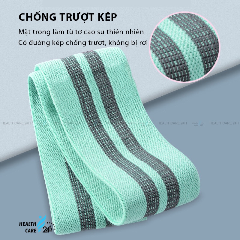 Dây Miniband kháng lực tập mông đùi, Healthcare24h M008, dây band hỗ trợ tập gym siêu bền, co giãn và đàn hồi tốt