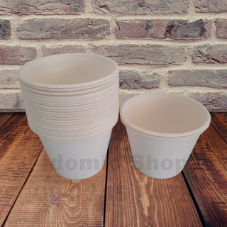 10 Chén Giấy 500ml Bả Mía Dùng Một Lần Không Nắp- Hàng Thái Lan