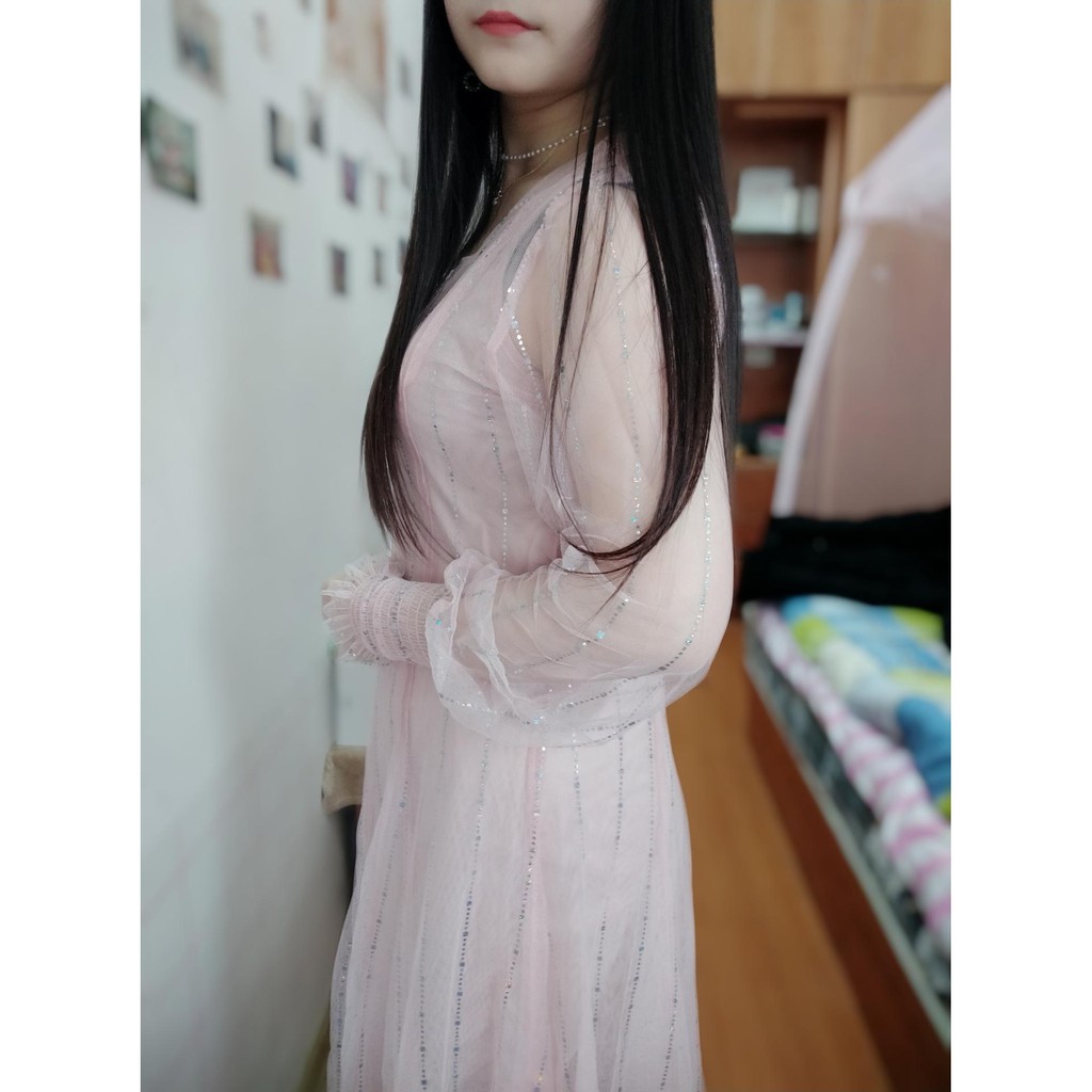 ♥️Đầm,Váy Ren Nhũ BlingBling MaxiSize S->2XL Đi biển
