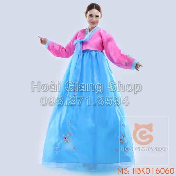 Bán sẵn trang phục Hanbok nữ kiểu voan kiếng 2 lớp đẹp, hiện đại và độc đáo