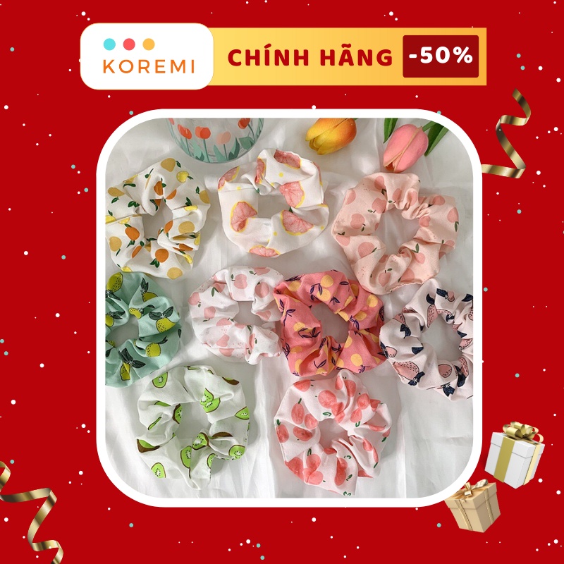 [DEAL HOT] Dây cột tóc vải Scrunchies fruit new trend