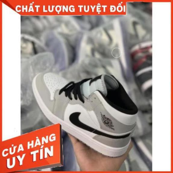 [Siêu Hot ]  Giày sneaker Jordan 1 grey/white đủ size nam nữ. Giày Jd1 xám cao | BigBuy360 - bigbuy360.vn