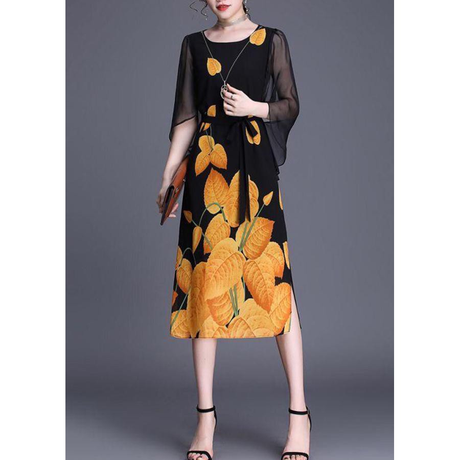 GOTI - Đầm Dự Tiệc Trung Niên Cao Cấp Dáng Dài Voan Hoa Tay Lỡ Giấu Bụng Cho Mẹ U50 3269 3205 3285 3265 3304