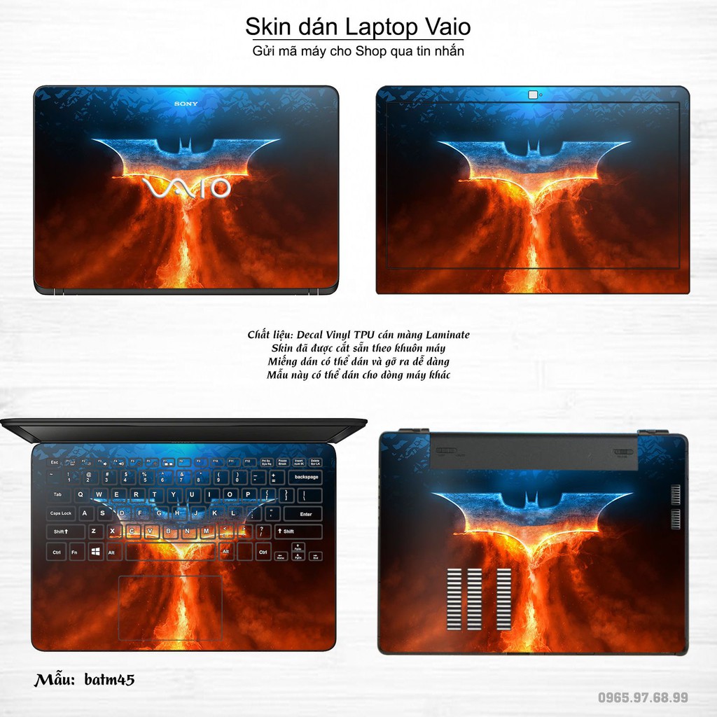 Skin dán Laptop Sony Vaio in hình Người dơi _nhiều mẫu 2 (inbox mã máy cho Shop)