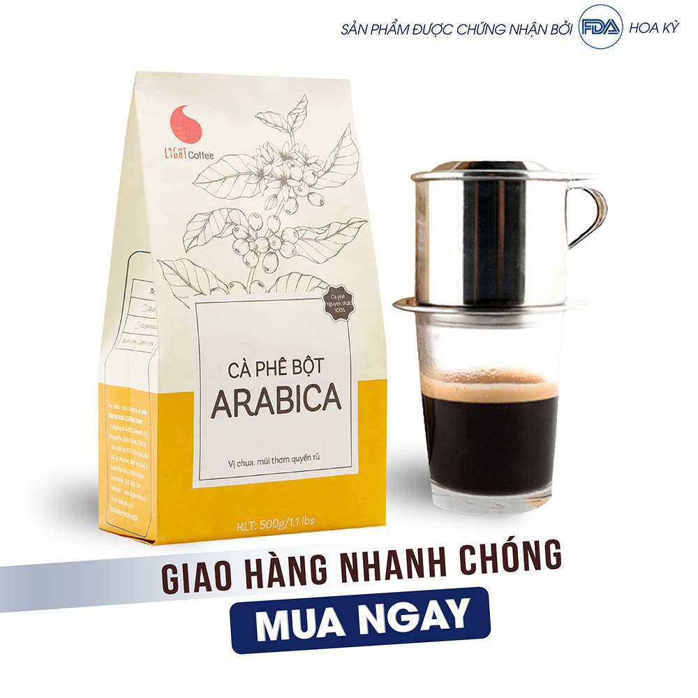 Cà phê Quý Phái Arabica nguyên chất 100% - Cà phê nội địa đặc biệt giá rẻ - Light Coffee 500g