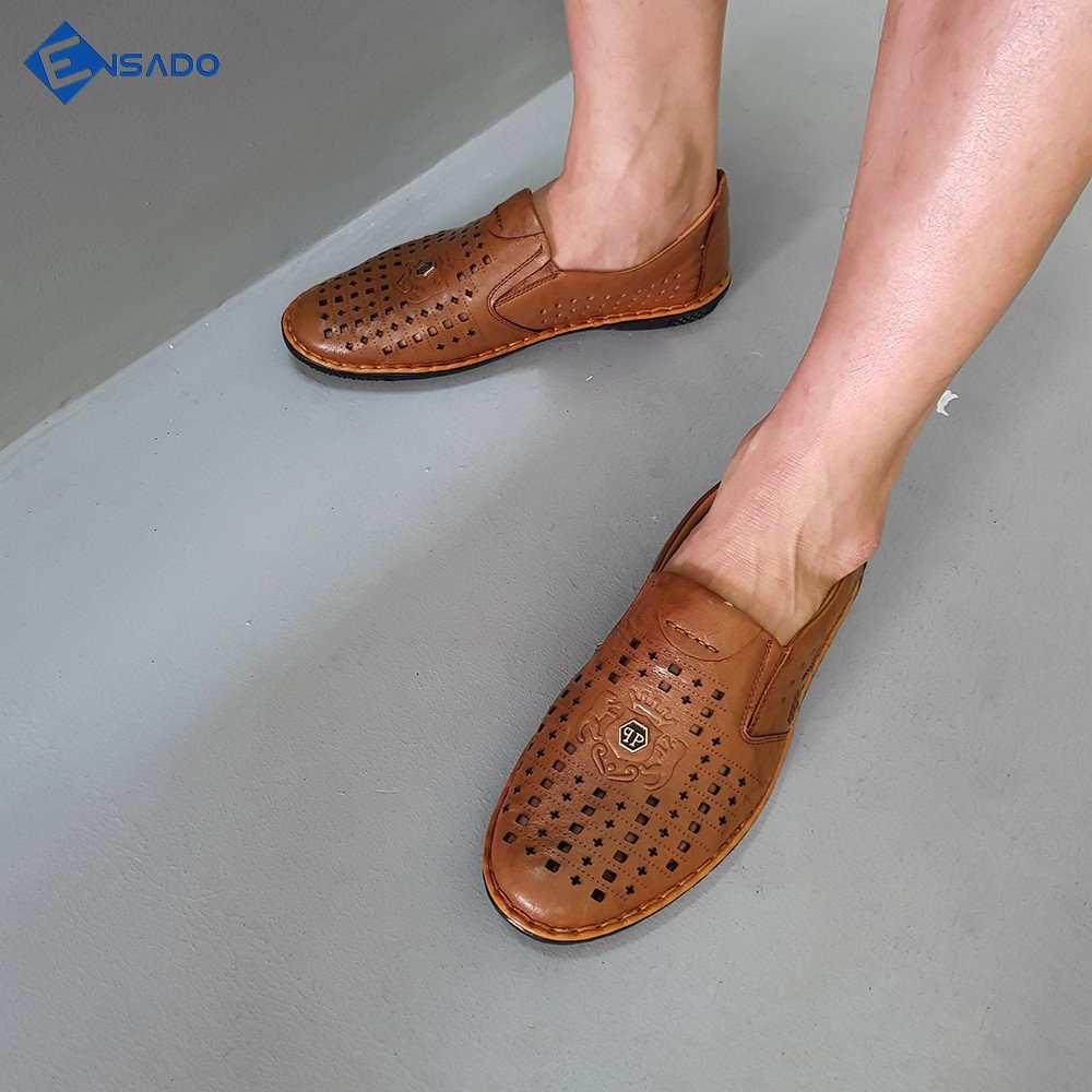 Giày Lười Hè Giày Mùa Hè Nam Da Bò Đẹp Độc Đáo Ensado LH0916