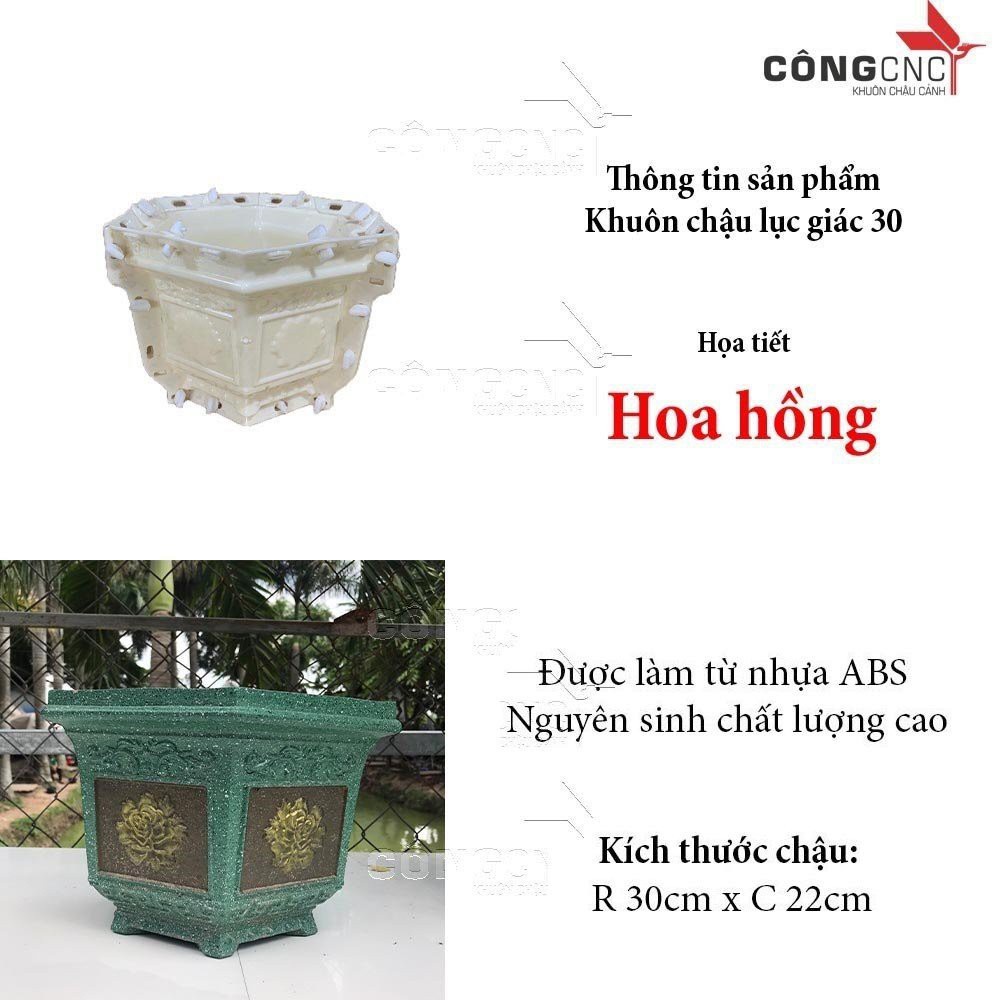 Khuôn Chậu Cảnh Giá Rẻ, Khuôn Chậu Lục Giác 30