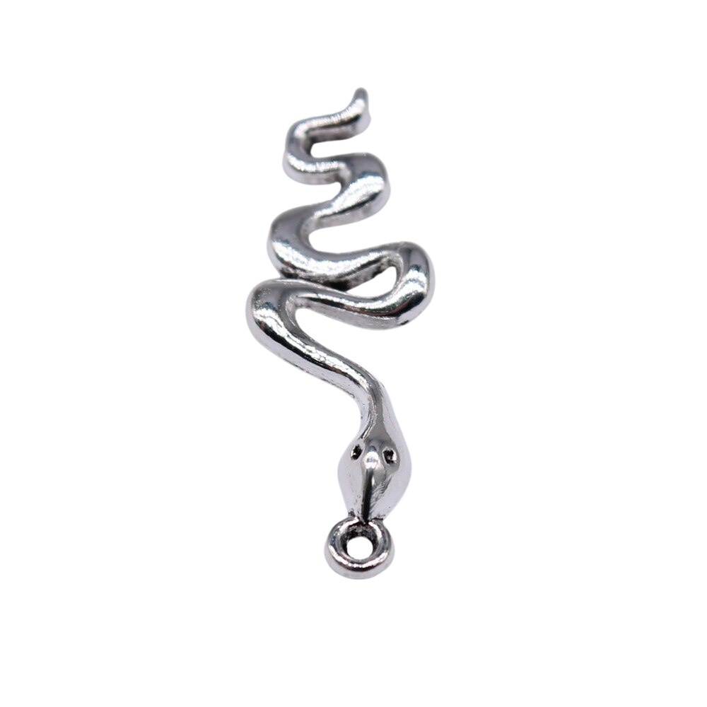 Bộ 20 Phụ Kiện Trang Sức Hình Rắn Mạ Bạc 28x10mm