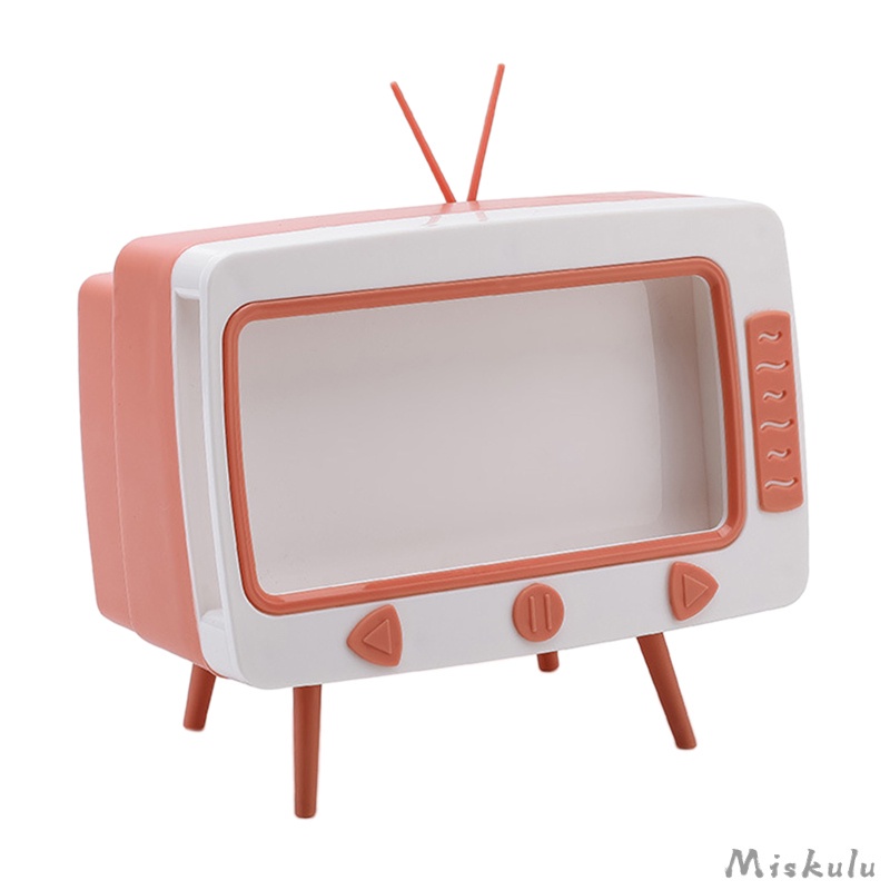 Hộp Đựng Khăn Giấy  Với Giá Đỡ Điện Thoại Di Động Thiết Kế Hình TV Sáng Tạo Tương Thích Với Hầu Hết Các Điện Thoại Để Bàn Phòng Khách / Phòng Ngủ