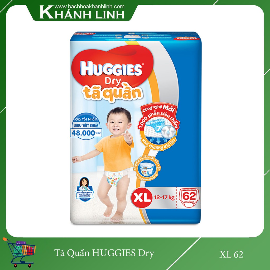 Tã Quần HUGGIES Cực Đại [M74+8 / L68+8 / XL62+8 / XXL56+8]