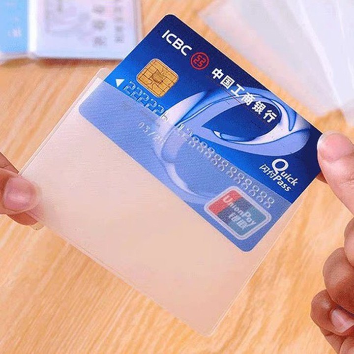 Vỏ bọc thẻ ATM CCCD thẻ học sinh bảo quản Card - Túi đựng căn cước trong suốt bảo quản thẻ 1 mặt nhám chống vân tay