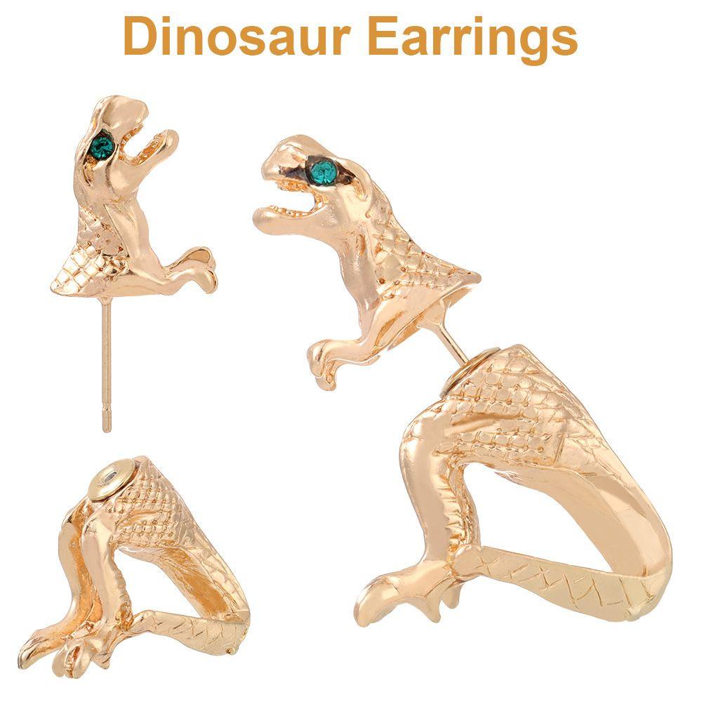 1 Khuyên Tai Lủng Lẳng Hình Khủng Long 3D Thời Trang