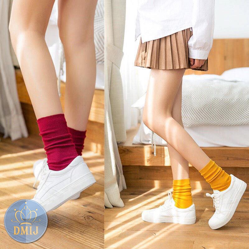 Tất nữ nhún cổ cao phong cách vintage hàn quốc nhiều màu Vớ nữ nhún cổ cao TẤT NHÚN S1 [ MÃ  A506 ]