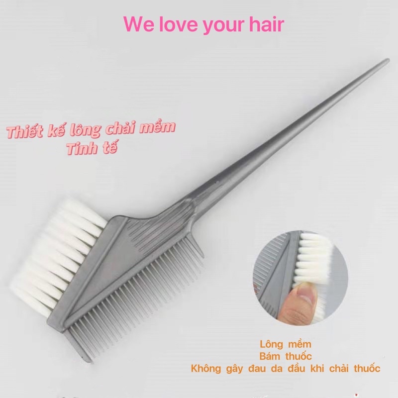 Com bo 3  chổi lược nhuộm tóc vào thuốc hoá chất uốn nhuộm ép