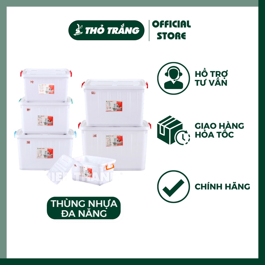 Thùng Nhựa có 4 bánh xe Đa Năng di chuyển dễ dàng (30L - 60L - 80L - 90L - 140L) Đủ Size Lớn Nhỏ Hiệp Thành HI