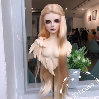 Tóc lụa không mái, rẽ ngôi bảng màu 1 cho búp bê bjd 1/3 1/4 1/6