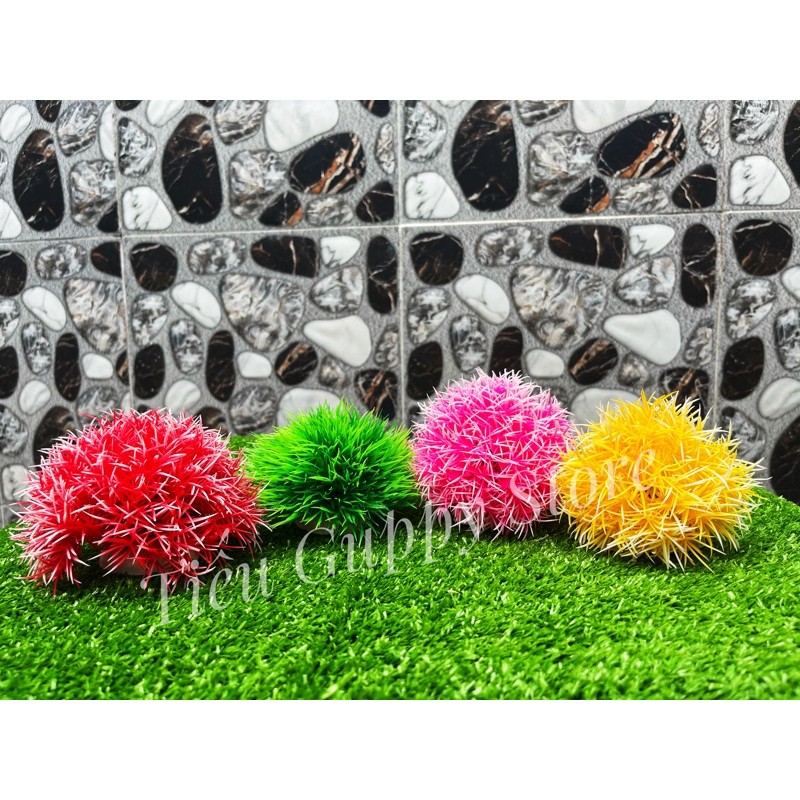 Cây Rong San Hô giả trang trí hồ cá cảnh KT 10x10cm