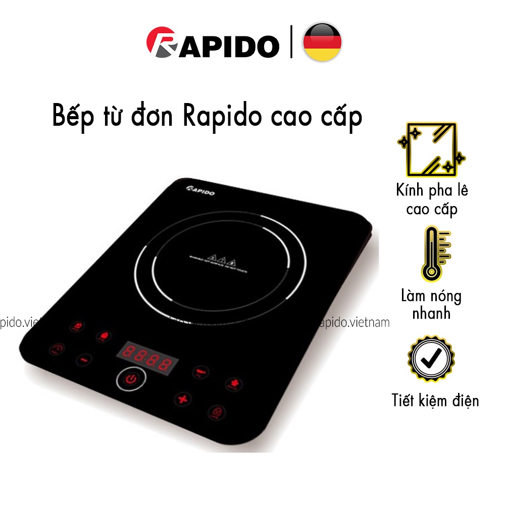 Bếp Từ Đơn Rapido Cao Cấp RI2000ES Bảo hành 1 năm Chính Hãng - TQ025