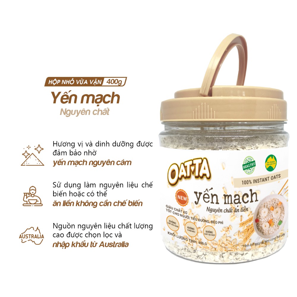 Yến mạch nguyên chất OATTA hộp 400g