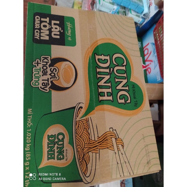 Thùng 12 bát mỳ lẩu tôm cung đình 85 gam loại đặc biệt