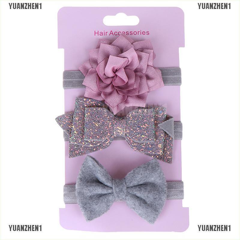 [YUANZHEN1] Set 3 Băng Đô Hoa Cho Bé Gái Sơ Sinh