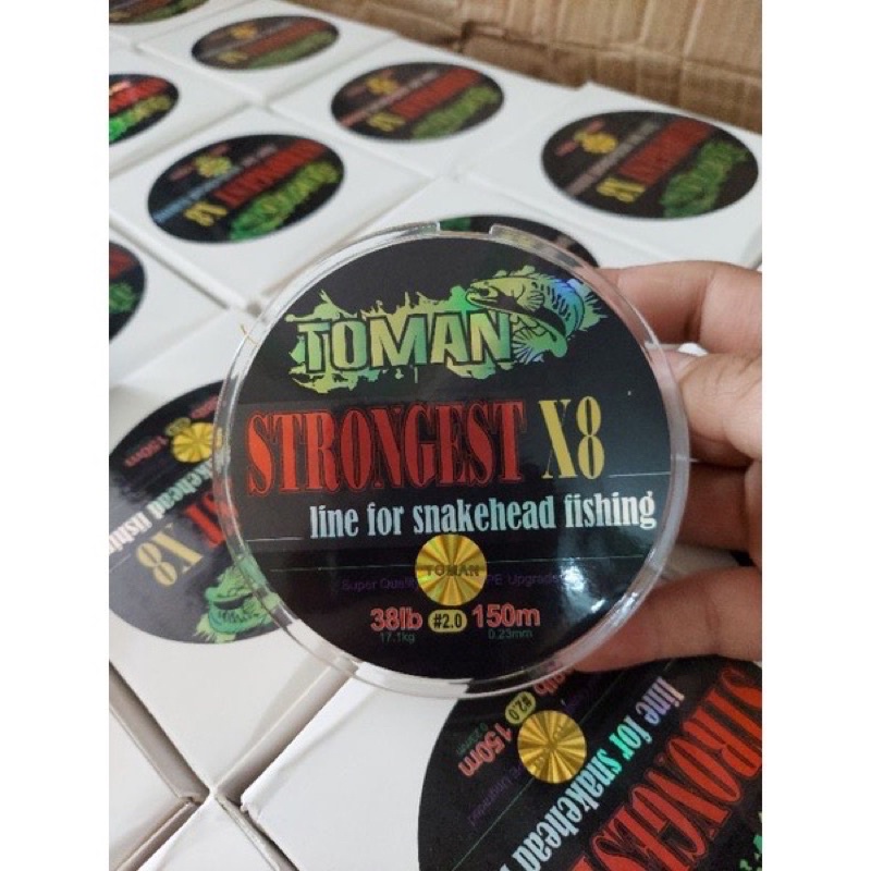 Dây dù PE TOMAN Strongest X8 -150m -chuyên câu lure