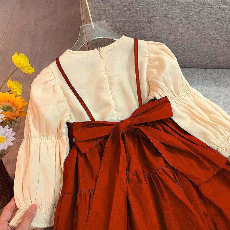 Đầm công chúa IQ ANGEL tay dài phong cách Hàn Quốc dành cho bé gái