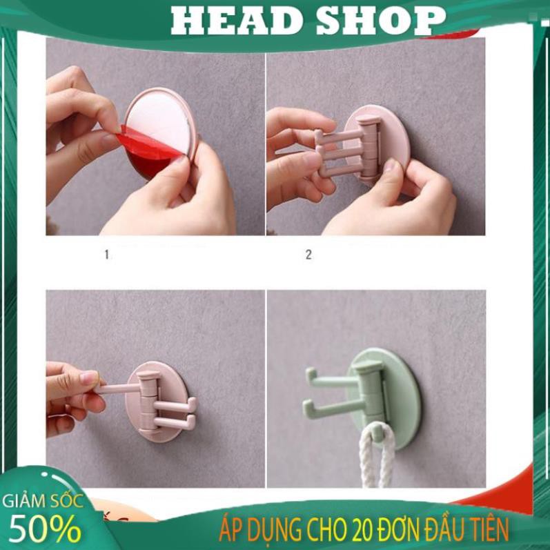 Móc Dán Tường Siêu Dính 3 lẫy Chịu Lực Treo tường Đồ Quần Áo Nhà Tắm Nhà Bếp B016 HEADSHOP