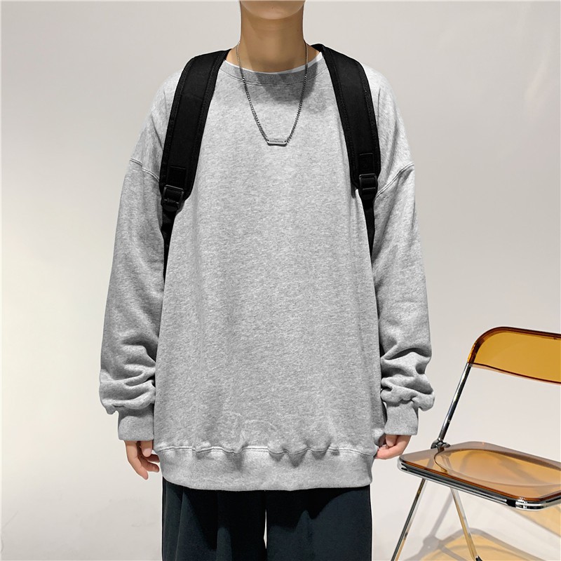 Áo Sweater Tay Dài Dáng Rộng In Chữ Phong Cách Hàn Quốc