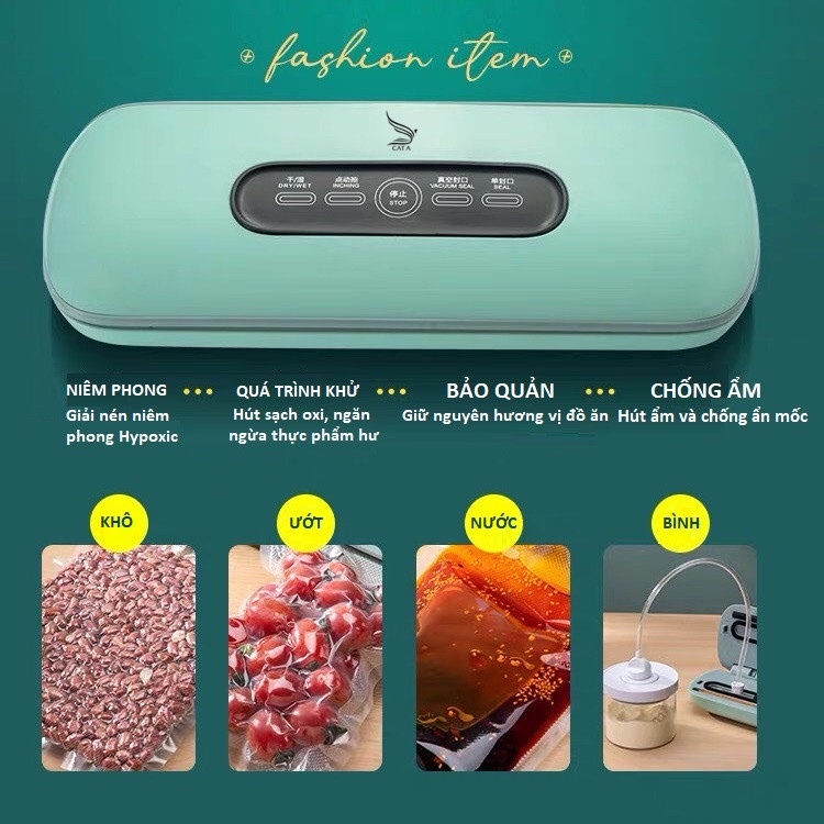 Máy Hút Chân Không CÁT Á Bảo Quản Thực Phẩm công suất 130w - Hàng Chính Hãng