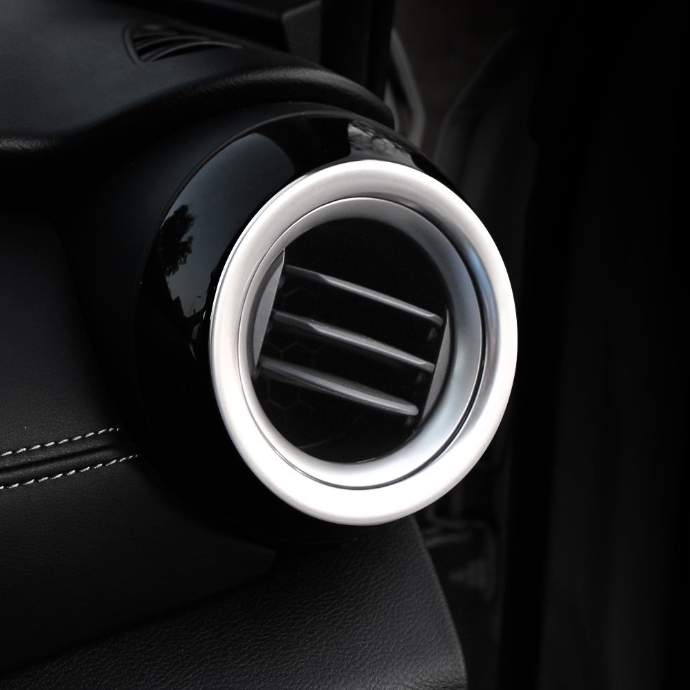 Set 2 Miếng Dán Trang Trí Lỗ Thông Khí Xe Hơi Nissan Kicks 2016-2021 Bằng Thép Không Gỉ