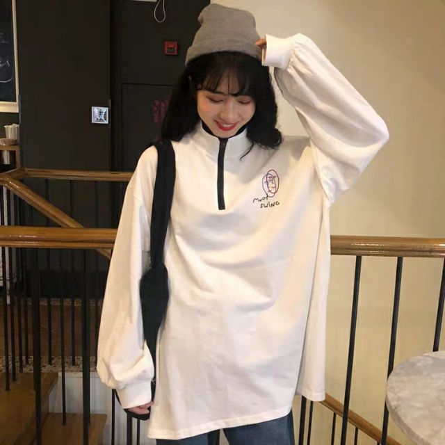 Áo polo dài tay oversize