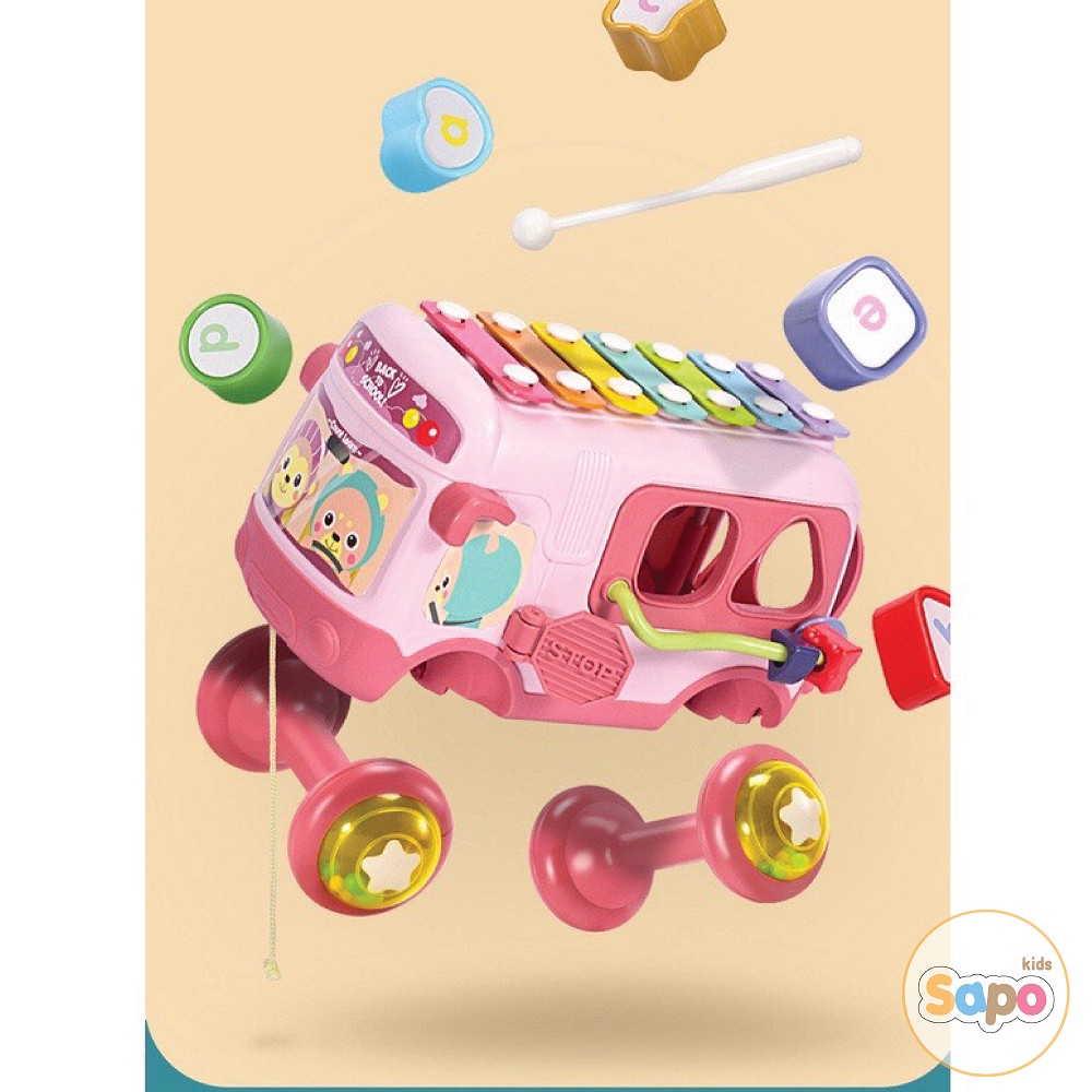 Đồ chơi cho bé,ô tô xe bus đồ chơi đa chức năng kích thích đa giác quan cho trẻ SAPO KIDS