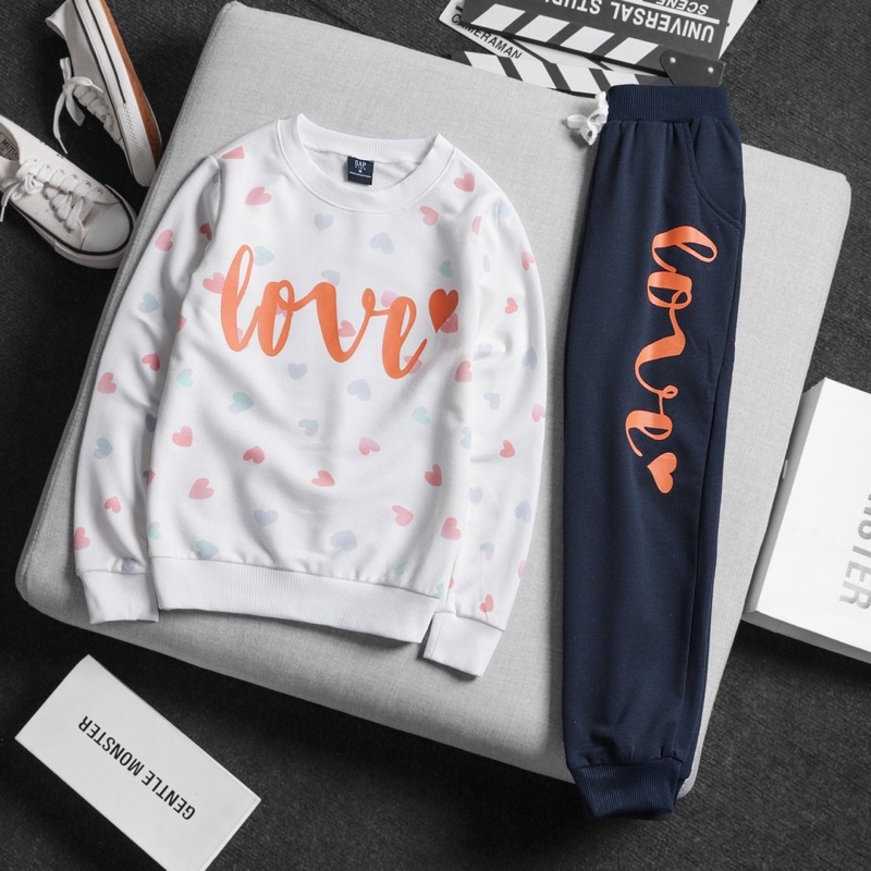 Bộ nỉ da cá bé gái size đại 15-39kg