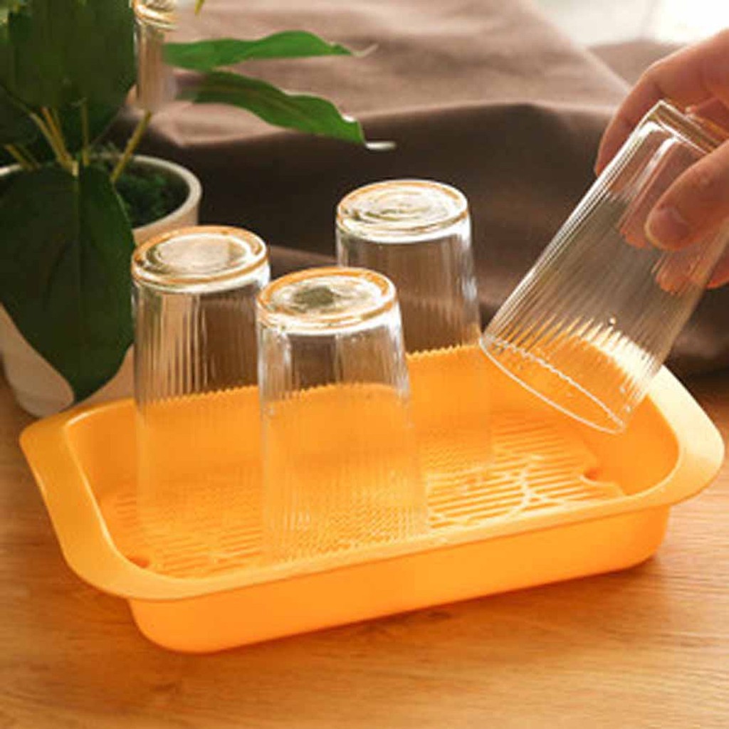 Khay úp ly, cốc Inomata 0071 của Nhật Bản nhựa PP, có nhiều rãnh thoát nước, chịu lực và chịu nhiệt tốt
