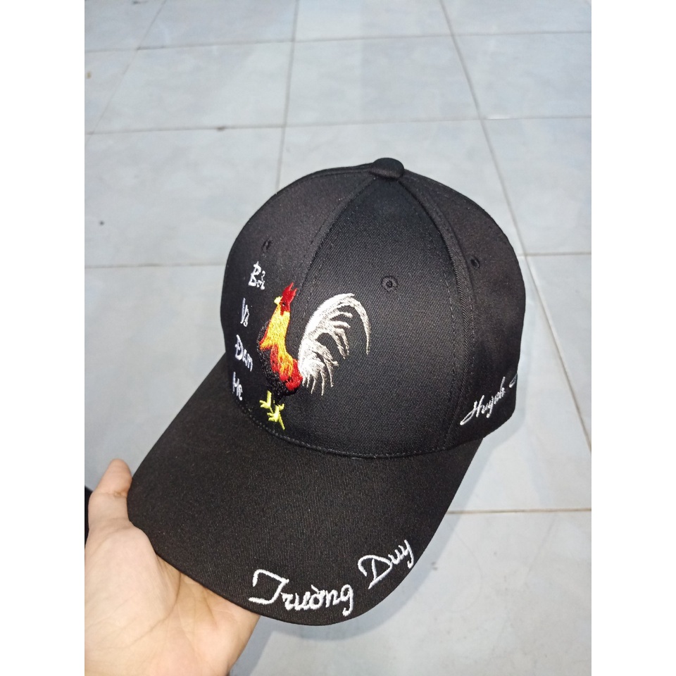 Nón Mũ Lưỡi Trai, Nón Kết Nam Nữ Thêu Logo Theo Yêu Cầu Hình Gà, Rồng Độc Đáo