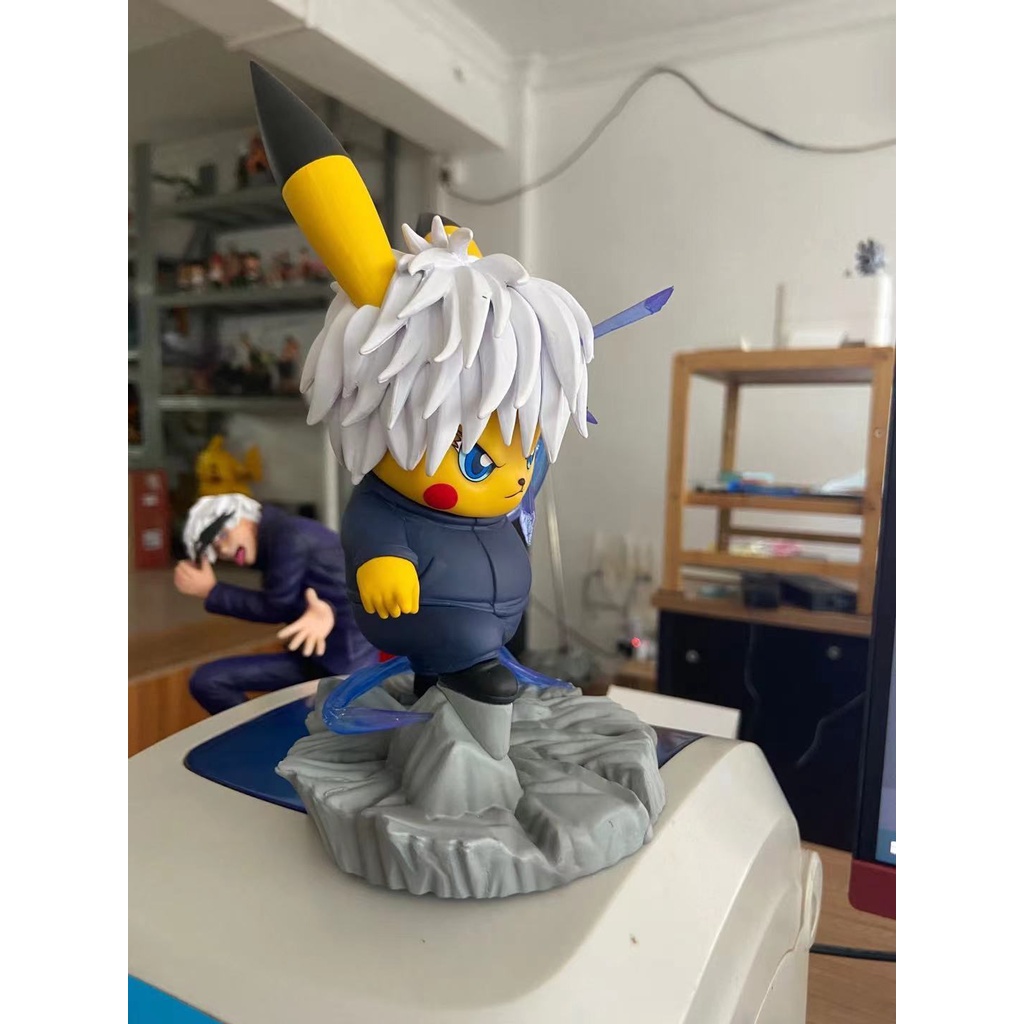 Mô hình Pokemon - Mô hình Pikachu cosplay Gojo Satoru Jujutsu Kaisen 20cm PK057