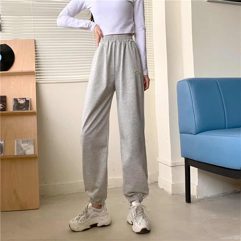 Quần jogger nữ lưng cao GUO-UO chất nỉ da cá phong cách hè thu 2021