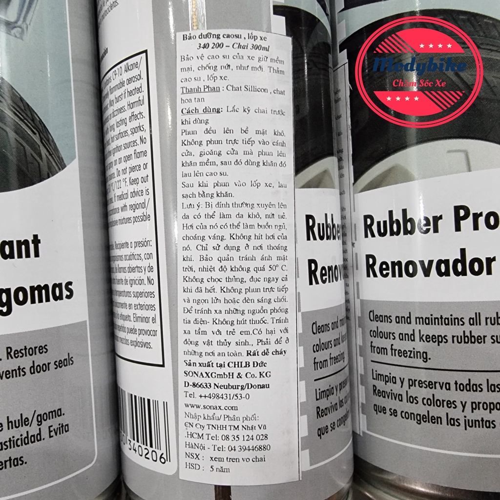 Dung dịch làm mềm, bảo dưỡng cao su - Sonax rubber protectant 300ml