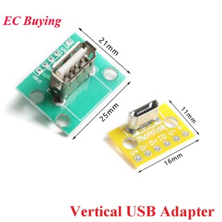 Đầu chuyển đổi micro usb 2.0 cái 2.54mm pcb 180 độ